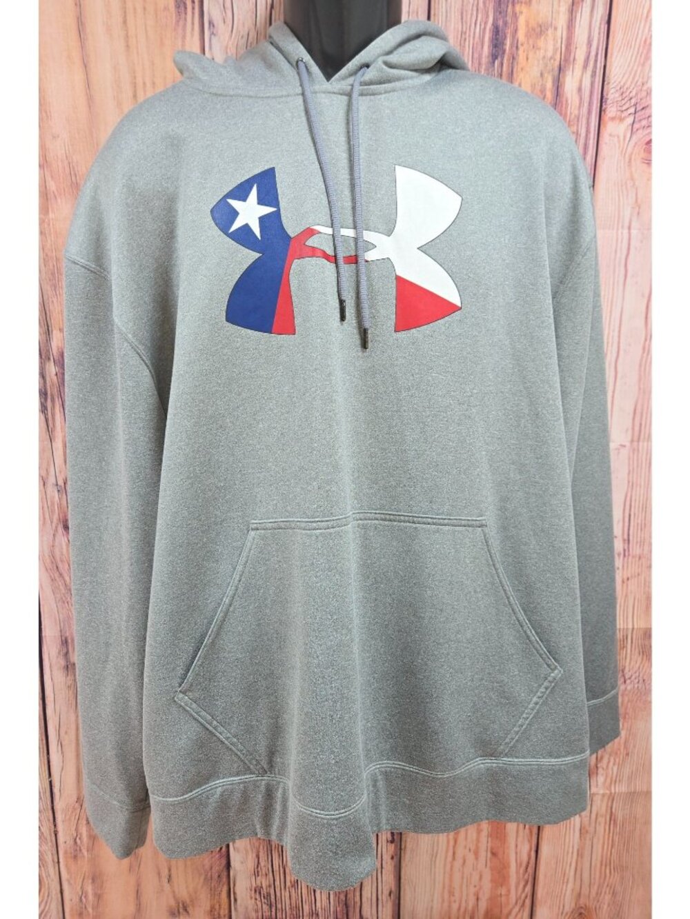 Under Armour Mens Texas Flag Logo Hoodie Gray Large